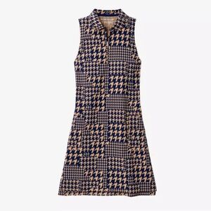 PETER MILLAR Carner Houndstooth Print Sleeveless Golf Dress Sz M UPF 50+